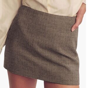 Reformation Carla Houndstooth Low Waist mini skirt